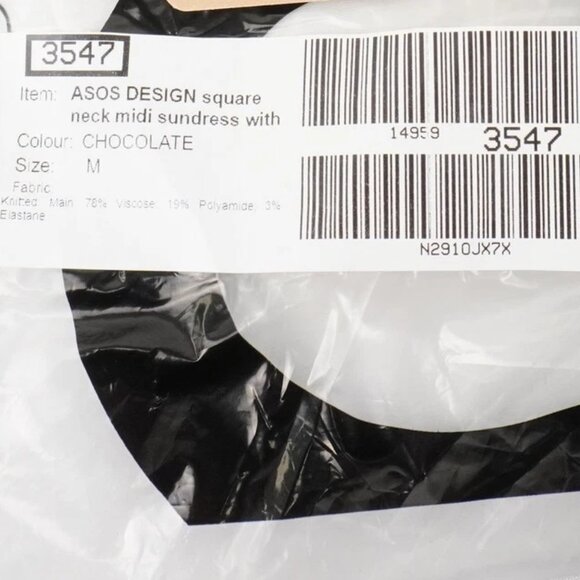 ASOS Design Square Neck Midi Sundress in Chocolate Brown - Picture 5 of 8